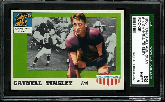 Gaynell Tinsley - 1955 Topps All-American #14cor - SGC 88