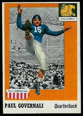 Paul Governali - 1955 Topps All-American #73 - nm oc