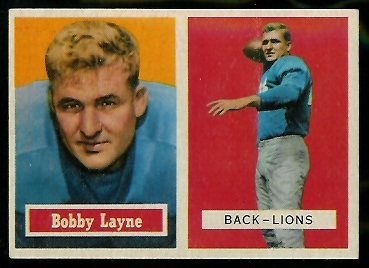 Bobby Layne - 1957 Topps #32 - exmt