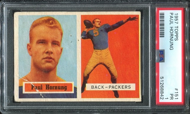 1957 Topps #151 - Paul Hornung - PSA 1