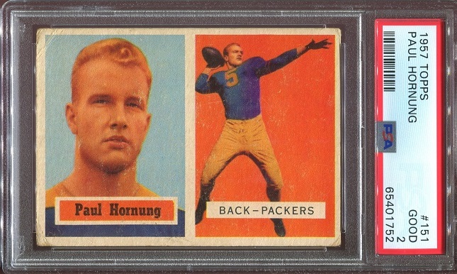1957 Topps #151 - Paul Hornung - PSA 2