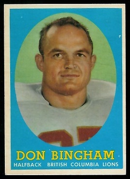 Don Bingham - 1958 Topps CFL #13 - exmt