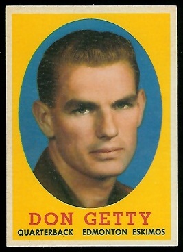 Don Getty - 1958 Topps CFL #16 - nm