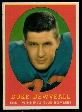 Willard Dewveall - 1958 Topps CFL #23 - exmt