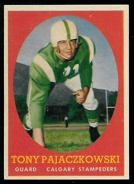 1958 Topps CFL #25 - Tony Pajaczkowski - nm+