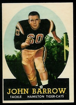 John Barrow - 1958 Topps CFL #55 - exmt