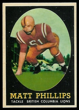 Matt Phillips - 1958 Topps CFL #68 - nm