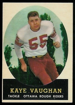 1958 Topps CFL #80 - Kaye Vaughan - exmt