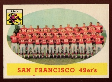 San Francisco 49ers Team - 1958 Topps #41 - exmt