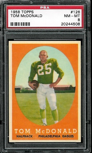 Tommy McDonald - 1958 Topps #126 - PSA 8
