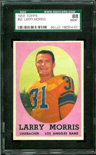 Larry Morris - 1958 Topps #50 - SGC 88