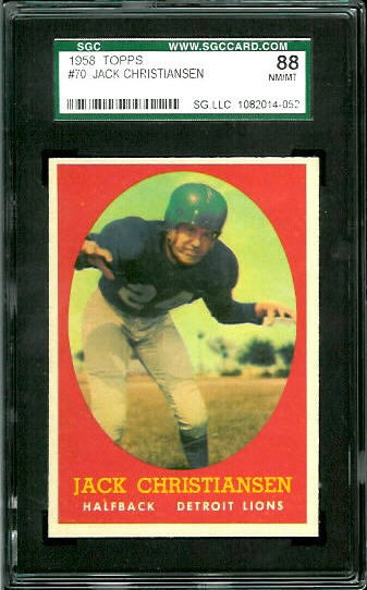 Jack Christiansen - 1958 Topps #70 - SGC 88