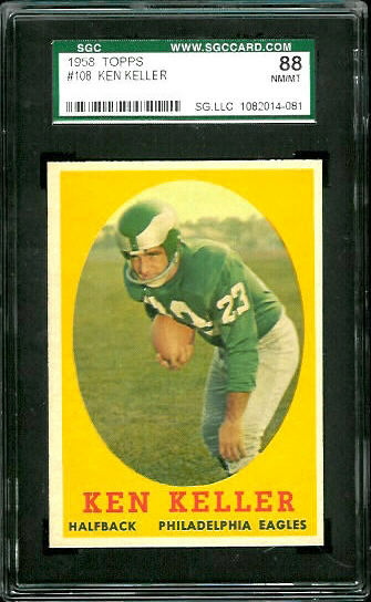 Ken Keller - 1958 Topps #108 - SGC 88