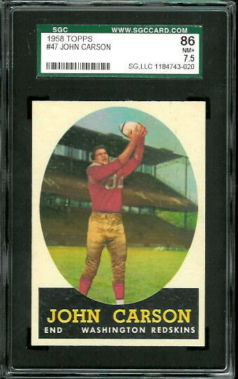 John Carson - 1958 Topps #47 - SGC 86