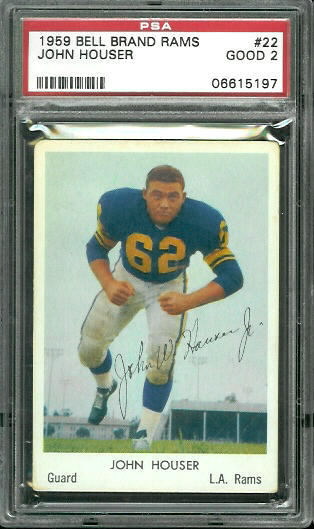 1959 Bell Brand Rams #22 - Houser - PSA 2