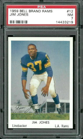 Jim Jones - 1959 Bell Brand Rams #12 - PSA 7