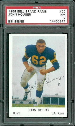 John Houser - 1959 Bell Brand Rams #22 - PSA 7