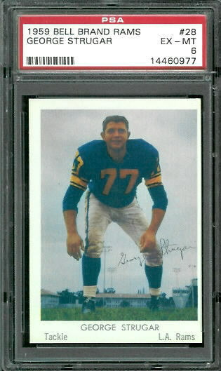 George Strugar - 1959 Bell Brand Rams #28 - PSA 6