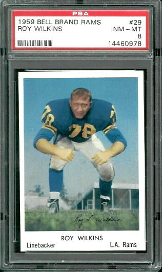 Roy Wilkins - 1959 Bell Brand Rams #29 - PSA 8