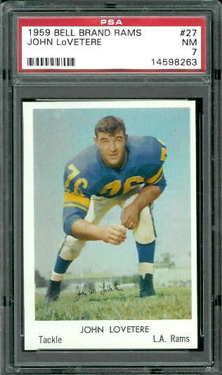 John LoVetere - 1959 Bell Brand Rams #27 - PSA 7
