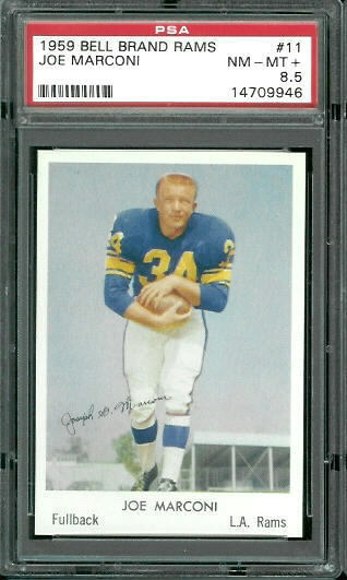 Joe Marconi - 1959 Bell Brand Rams #11 - PSA 8.5