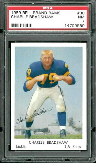 Charlie Bradshaw - 1959 Bell Brand Rams #30 - PSA 7