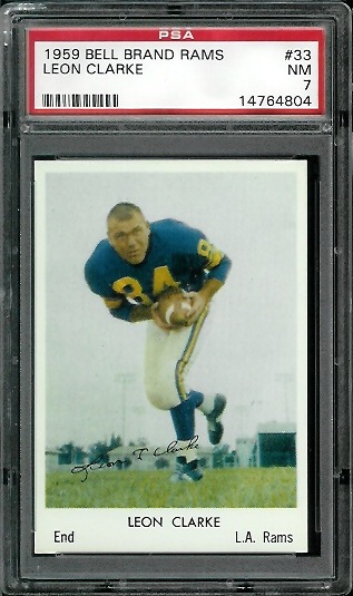 Leon Clarke - 1959 Bell Brand Rams #33 - PSA 7