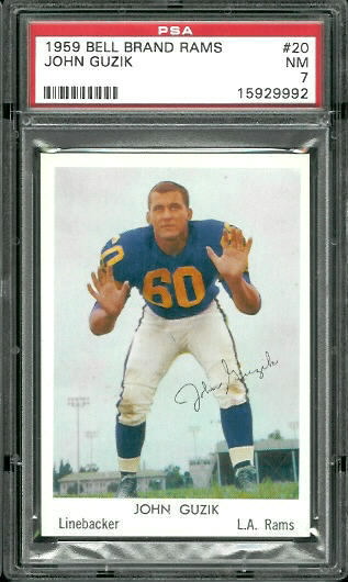 John Guzik - 1959 Bell Brand Rams #20 - PSA 7