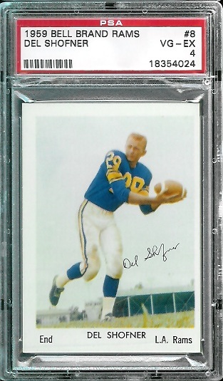 Del Shofner - 1959 Bell Brand Rams #8 - PSA 4