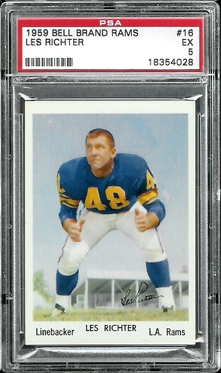 Les Richter - 1959 Bell Brand Rams #16 - PSA 5