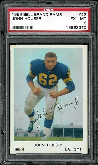 John Houser - 1959 Bell Brand Rams #22 - PSA 6
