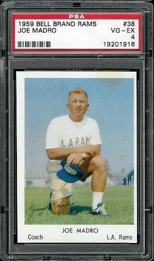Joe Madro - 1959 Bell Brand Rams #38 - PSA 4