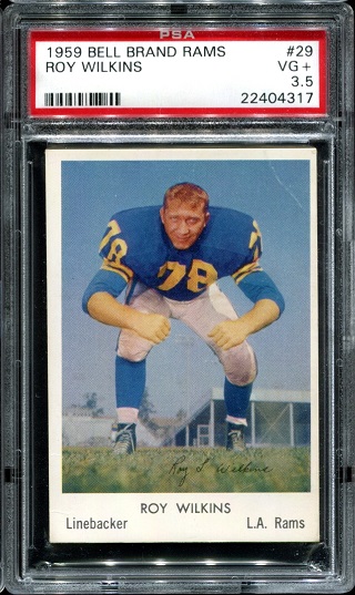 1959 Bell Brand Rams #29 - Roy Wilkins - PSA 3.5