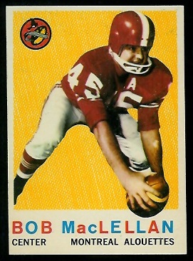 1959 Topps CFL #33 - Bob MacLellan - nm
