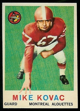 1959 Topps CFL #35 - Mike Kovac - nm+