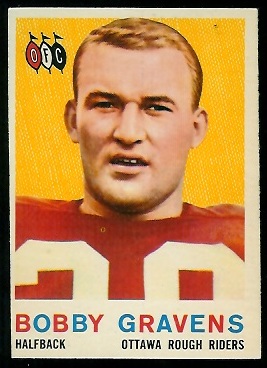 Bobby Gravens - 1959 Topps CFL #51 - nm oc