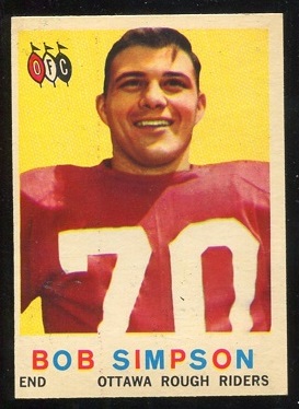 1959 Topps CFL #54 - Bob Simpson - exmt