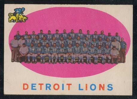 1959 Topps #3 - Detroit Lions Team - ex+