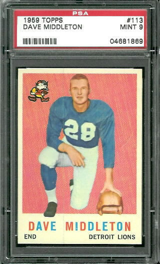 Dave Middleton - 1959 Topps #113 - PSA 9