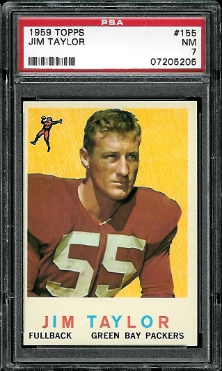 Jim Taylor - 1959 Topps #155 - PSA 7