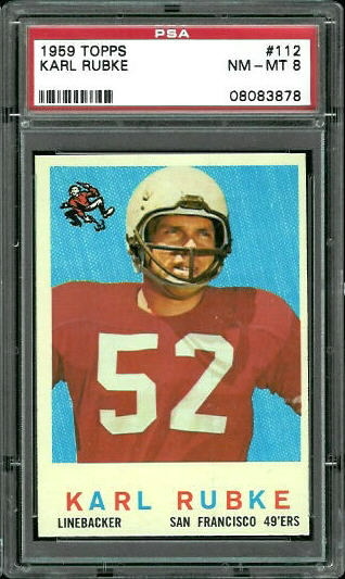Karl Rubke - 1959 Topps #112 - PSA 8