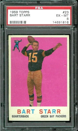 PSA 6 1959 Bart Starr football card