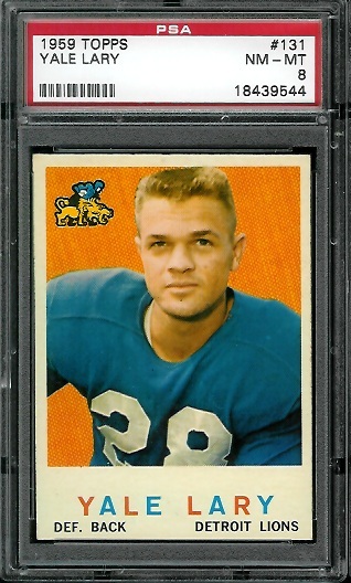 Yale Lary - 1959 Topps #131 - PSA 8
