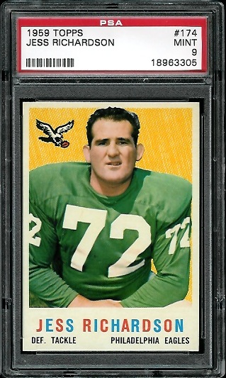 Jesse Richardson - 1959 Topps #174 - PSA 9