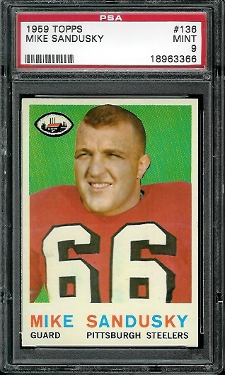 Mike Sandusky - 1959 Topps #136 - PSA 9