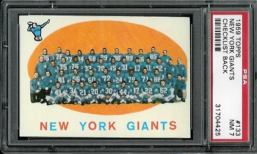 Giants Team - 1959 Topps #133 - PSA 7