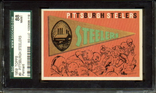 1959 Topps #9 - Steelers Pennant - SGC 88