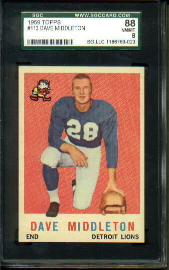 Dave Middleton - 1959 Topps #113 - SGC 88