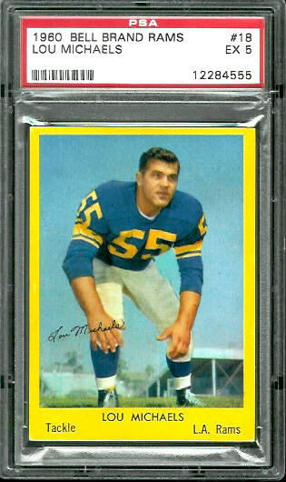 Lou Michaels - 1960 Bell Brand Rams #18 - PSA 5