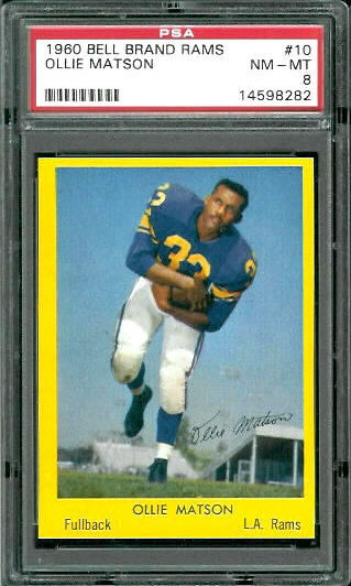 Ollie Matson - 1960 Bell Brand Rams #10 - PSA 8